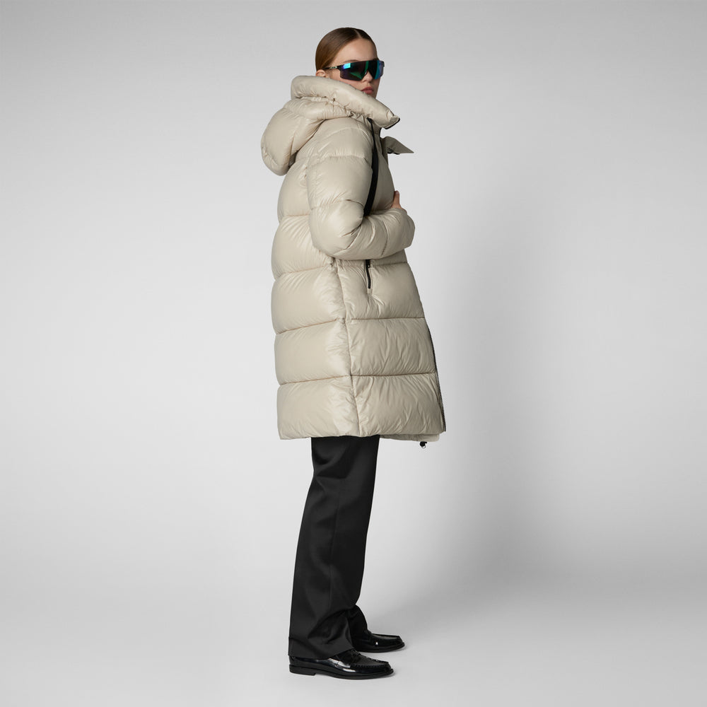Save the duck PIUMINO ANIMAL FREE CON CAPPUCCIO DONNA ISABEL RAINY BEIGE Offerta