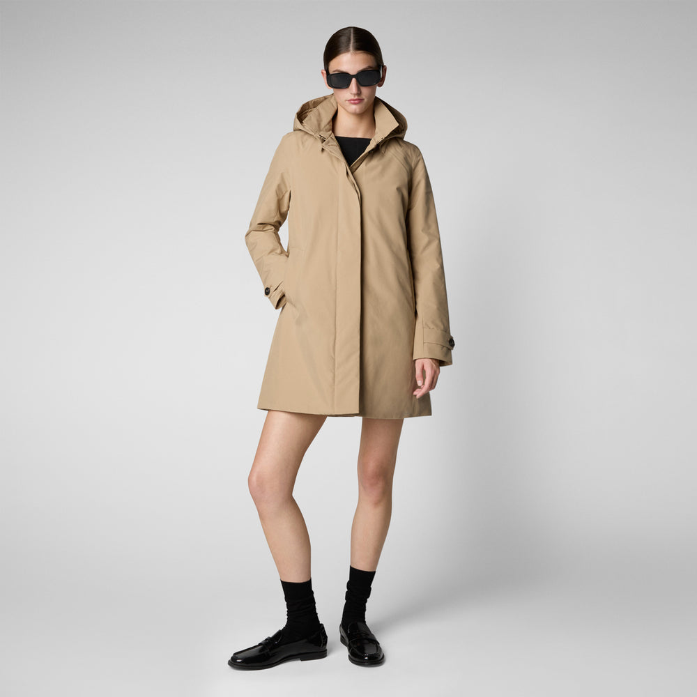 Save the duck CAPPOTTO CON CAPPUCCIO EMBIE STARDUST BEIGE In Vendita