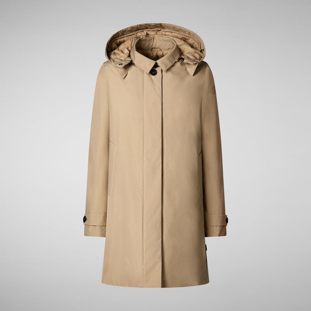 Save the duck CAPPOTTO CON CAPPUCCIO EMBIE STARDUST BEIGE In Vendita