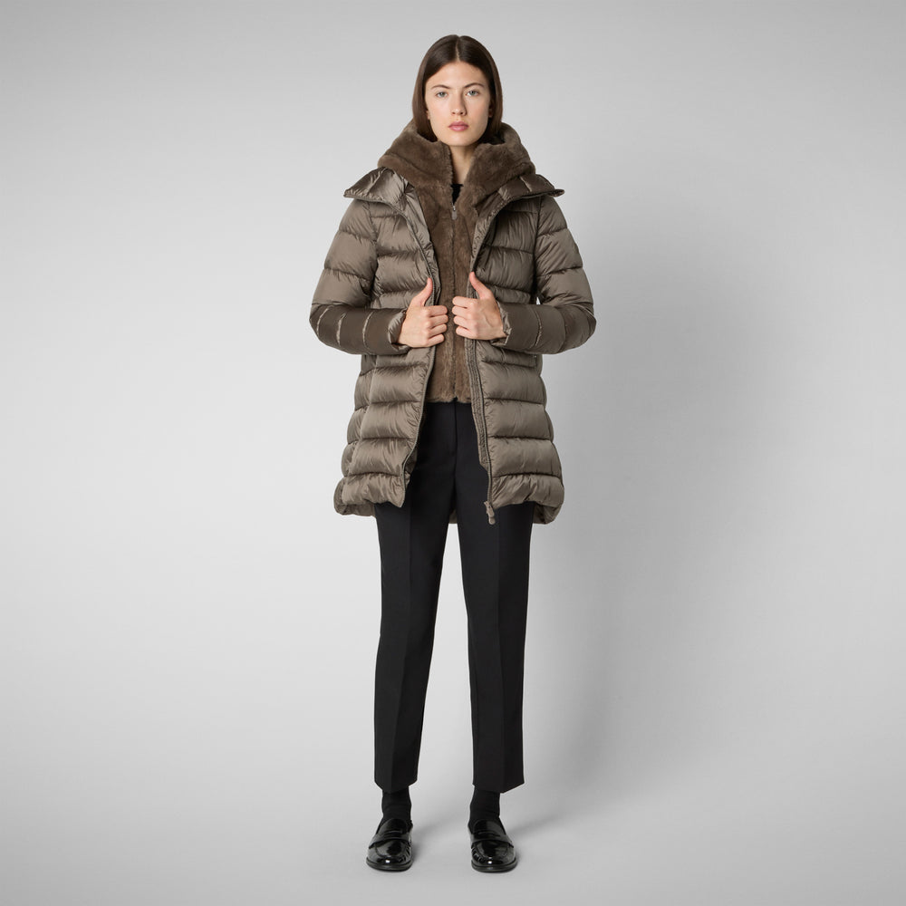 Save the duck PIUMINO ANIMAL FREE CON CAPPUCCIO DONNA MATILDA GRIGIO FANGO Hotsell