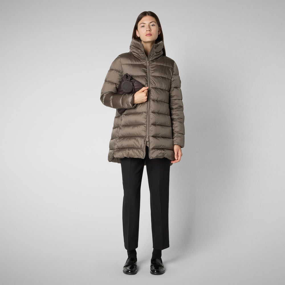 Save the duck PIUMINO ANIMAL FREE CON CAPPUCCIO DONNA MATILDA GRIGIO FANGO Hotsell