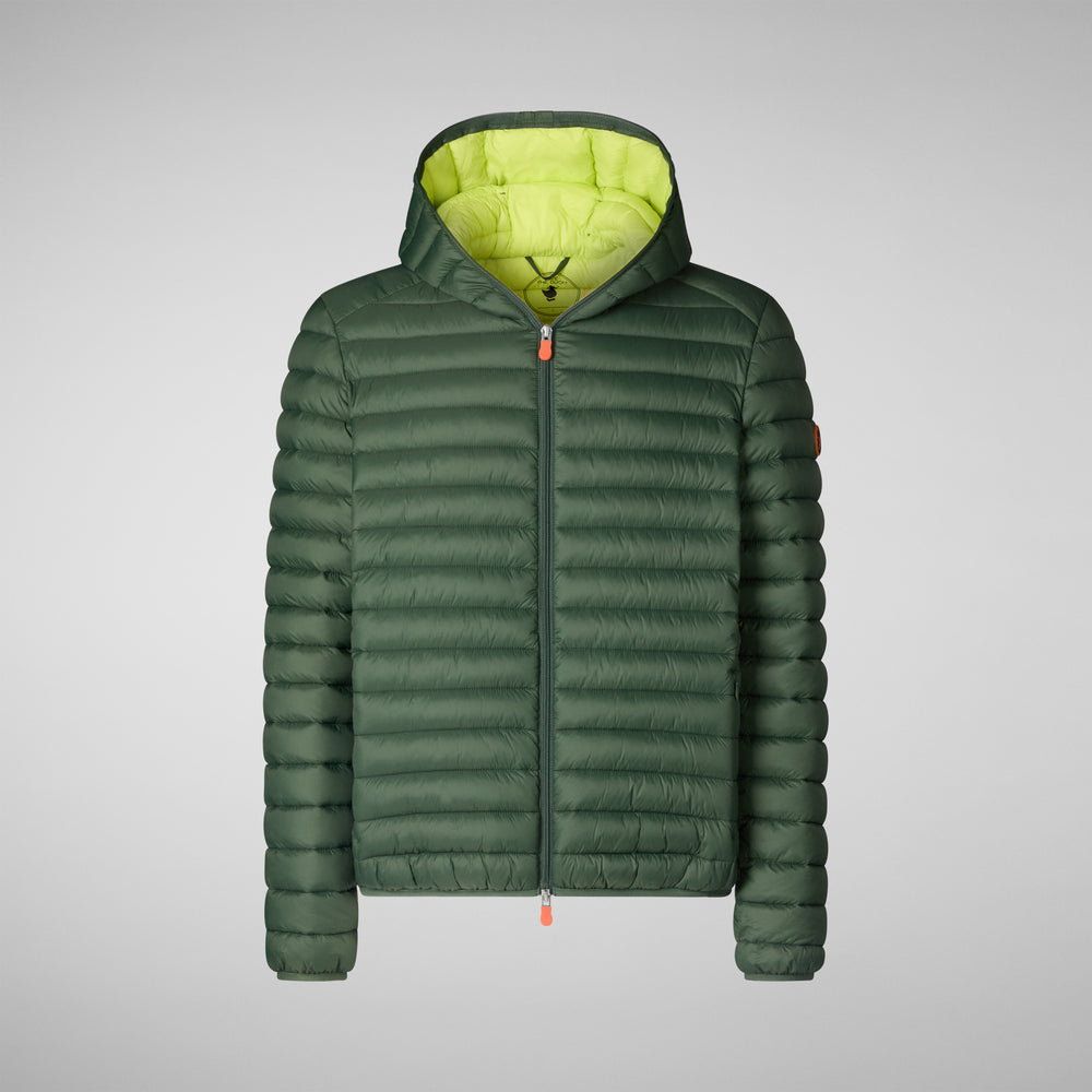 Save the duck PIUMINO ANIMAL FREE CON CAPPUCCIO UOMO DONALD VERDE TIMO Spedizione Gratuita