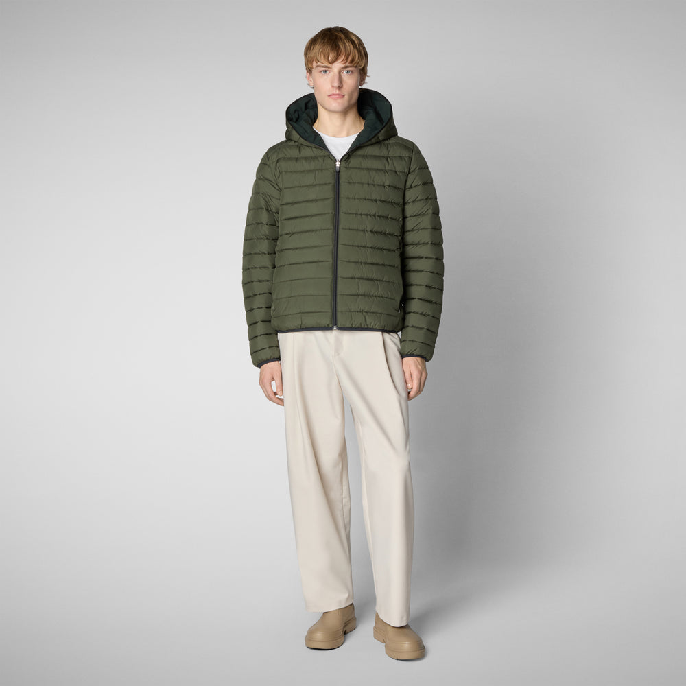 Save the duck MAN'S ANIMAL FREE PUFFER JACKET EZRA VERDE NERO Promozione Limitata