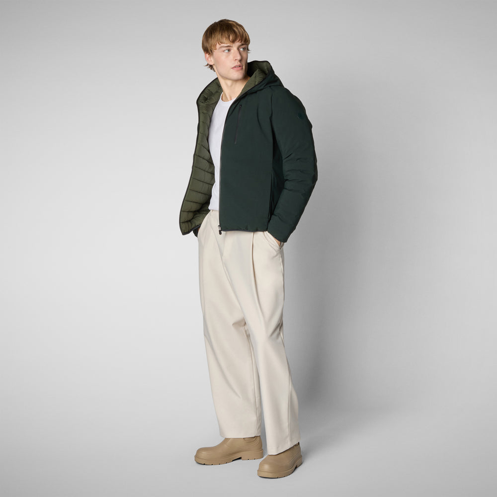 Save the duck MAN'S ANIMAL FREE PUFFER JACKET EZRA VERDE NERO Promozione Limitata