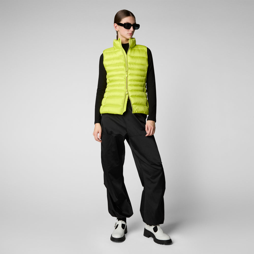 Save the duck GILET DONNA LYNN VERDE LIME Saldi Di Fabbrica