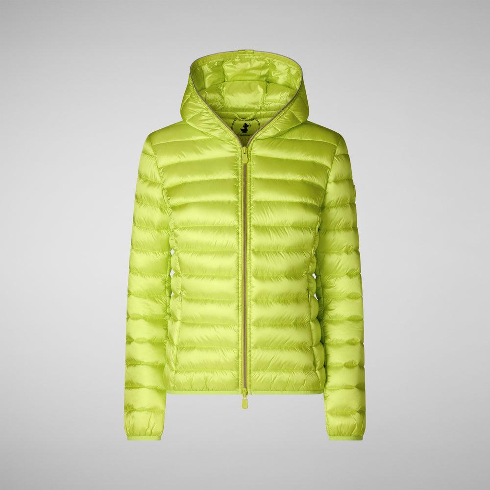 Save the duck PIUMINO ANIMAL FREE CON CAPPUCCIO DONNA ALEXIS VERDE LIME Vendite Flash