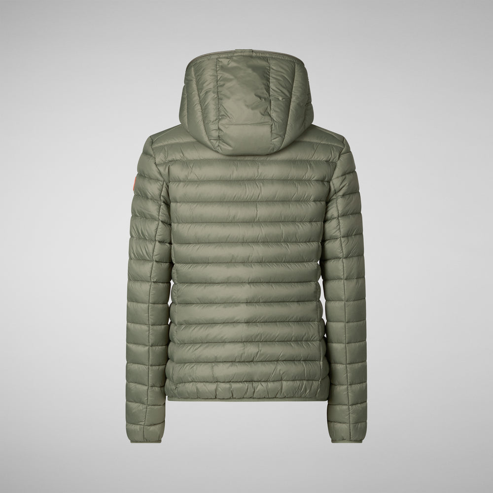 Save the duck PIUMINO ANIMAL FREE CON CAPPUCCIO DONNA DAISY VERDE LIME 2025