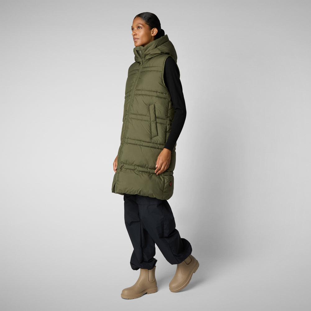 Save the duck GILET CON CAPPUCCIO DONNA JUDEE SHERWOOD GREEN 2025