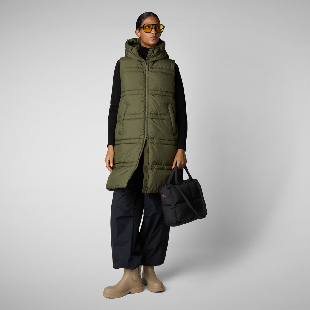 Save the duck GILET CON CAPPUCCIO DONNA JUDEE SHERWOOD GREEN 2025