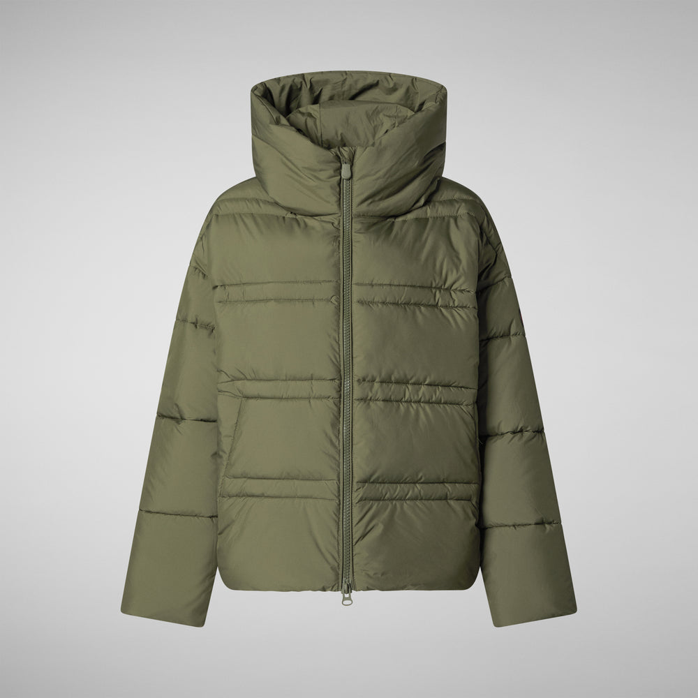 Save the duck PIUMINO ANIMAL FREE CON CAPPUCCIO DONNA KERI VERDE FORESTA In Linea