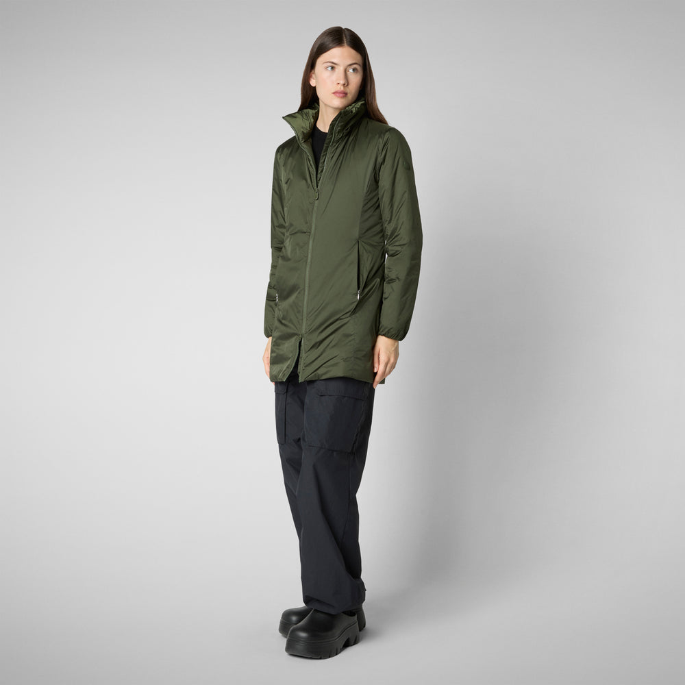 Save the duck CAPPOTTO CON CAPPUCCIO RHIA PINE GREEN Nuovo