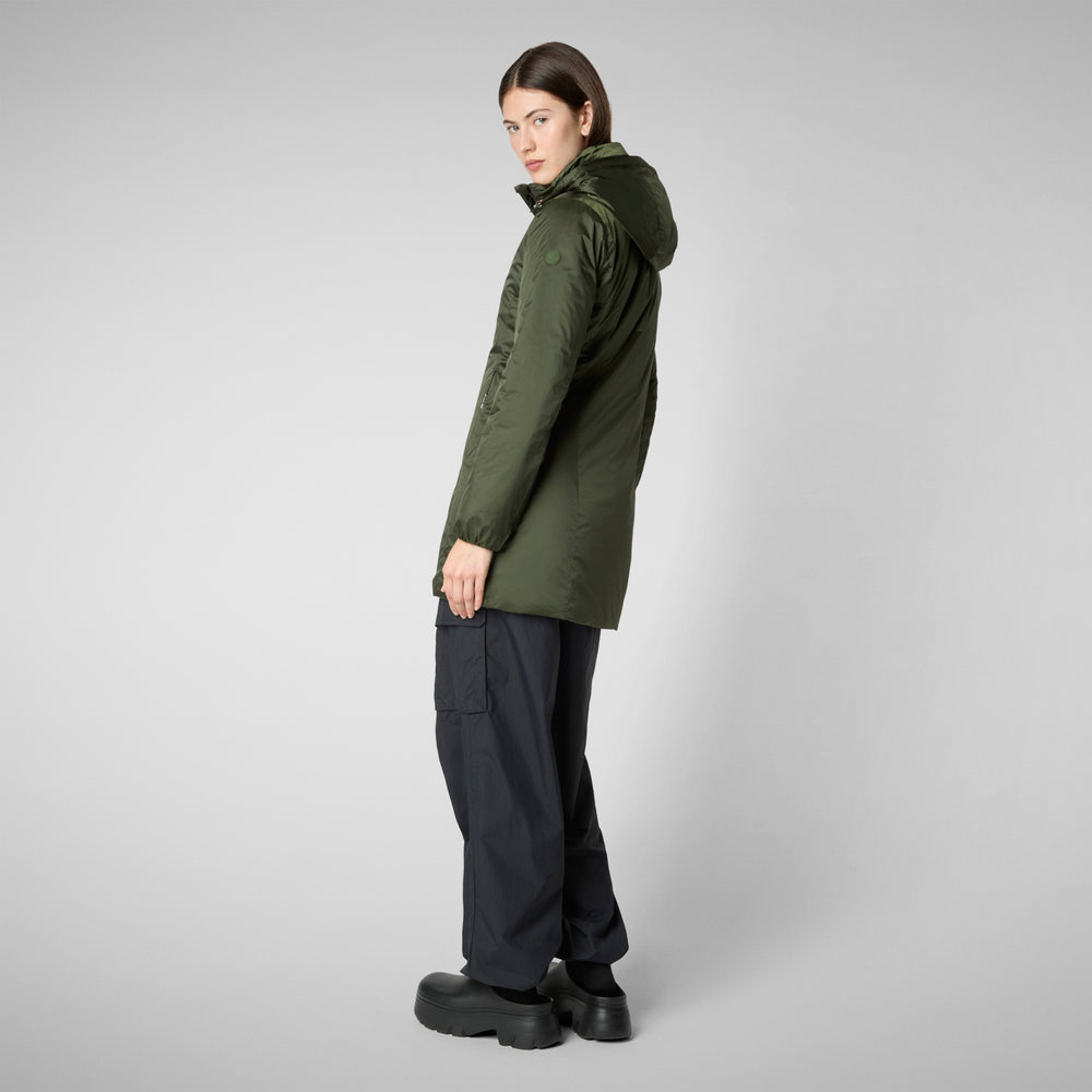 Save the duck CAPPOTTO CON CAPPUCCIO RHIA PINE GREEN Nuovo