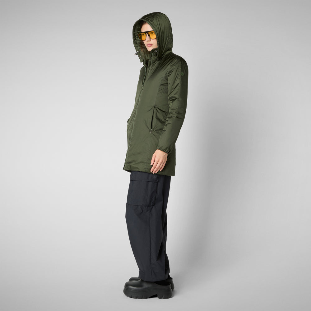 Save the duck CAPPOTTO CON CAPPUCCIO RHIA PINE GREEN Nuovo