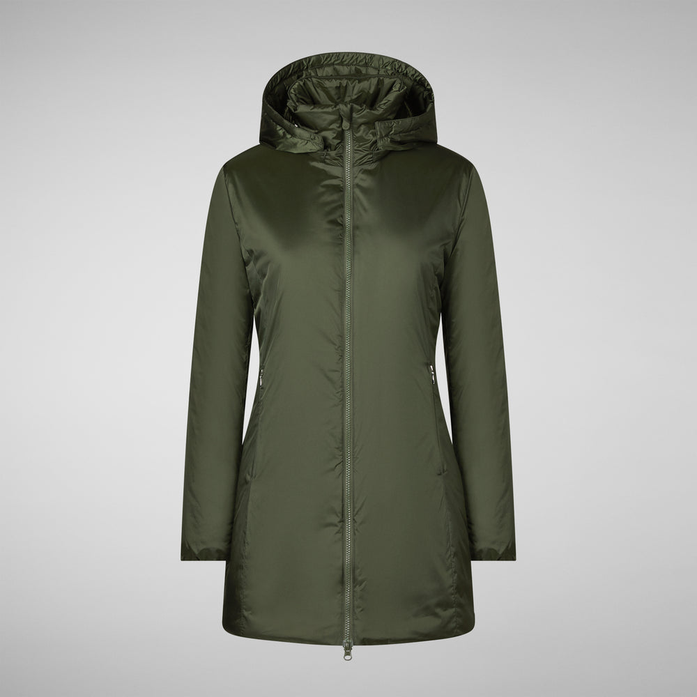 Save the duck CAPPOTTO CON CAPPUCCIO RHIA PINE GREEN Nuovo