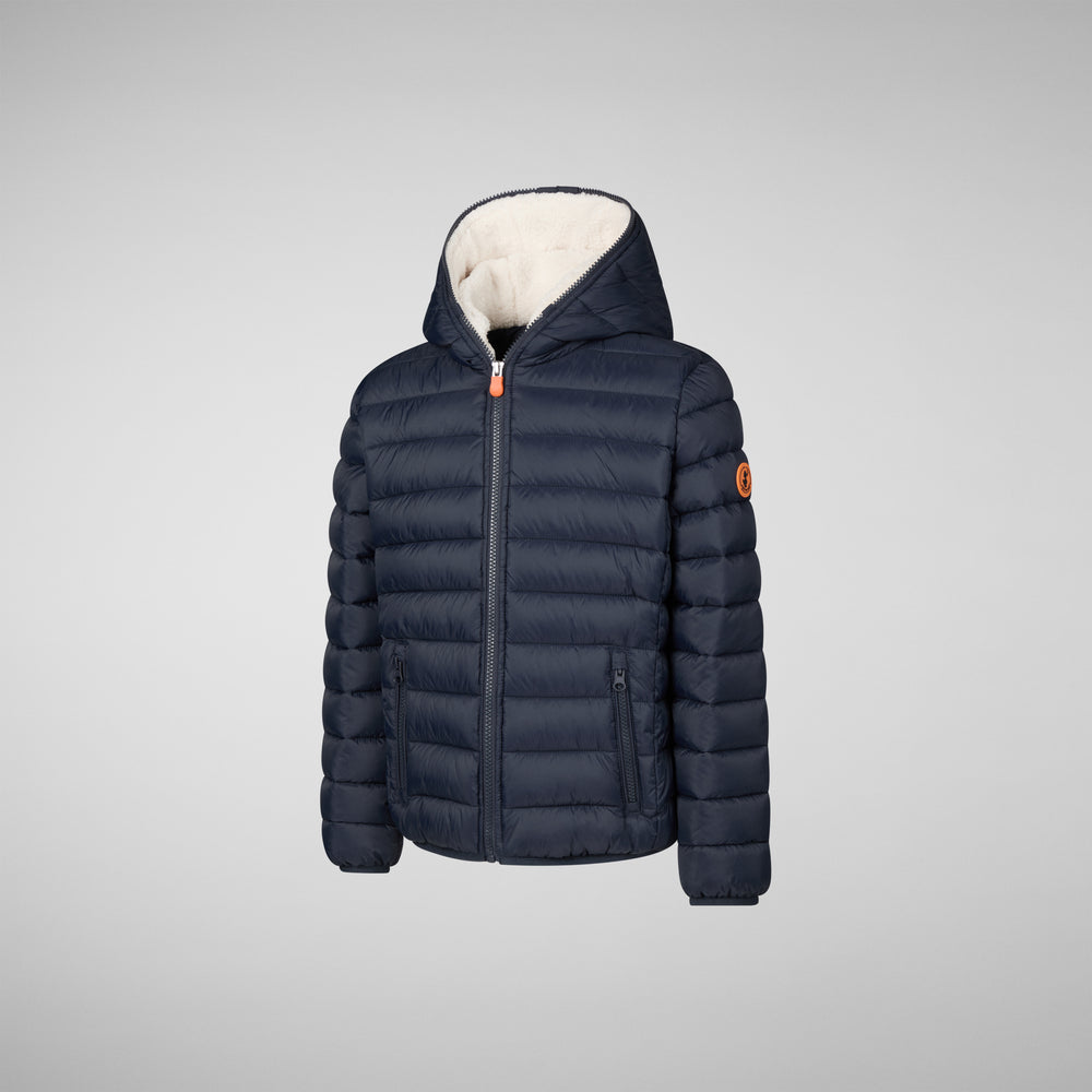 Save the duck PIUMINO ANIMAL FREE BAMBINO BLU FINNEGAN BLU NERO Promozione Limitata