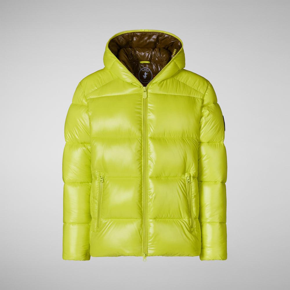 Save the duck PIUMINO ANIMAL FREE CON CAPPUCCIO UOMO EDGARD VERDE LIME Economico