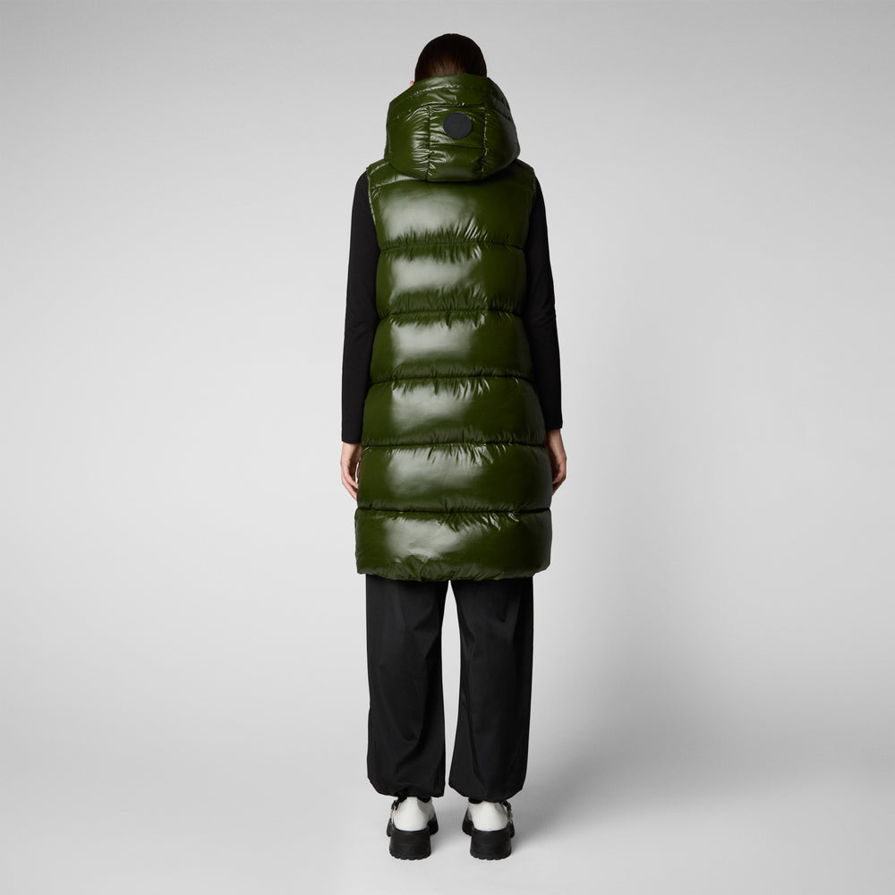 Save the duck GILET CON CAPPUCCIO DONNA IRIA VERDE BOSCO Vendite Flash