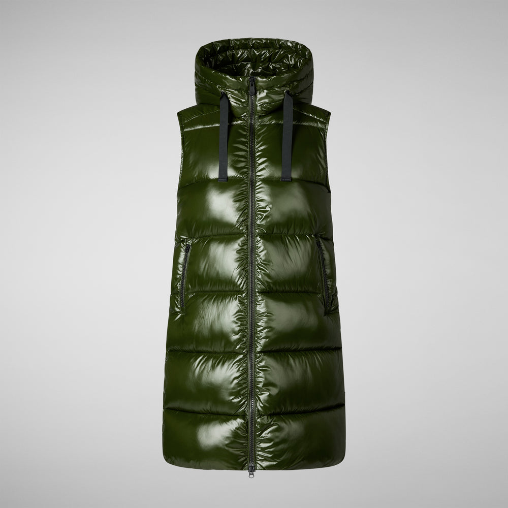 Save the duck GILET CON CAPPUCCIO DONNA IRIA VERDE BOSCO Vendite Flash