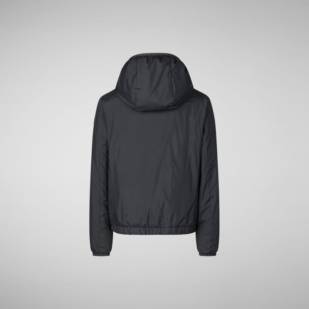 Save the duck GIACCA CON CAPPUCCIO BAMBINO GARETH BLU NERO Nuovo