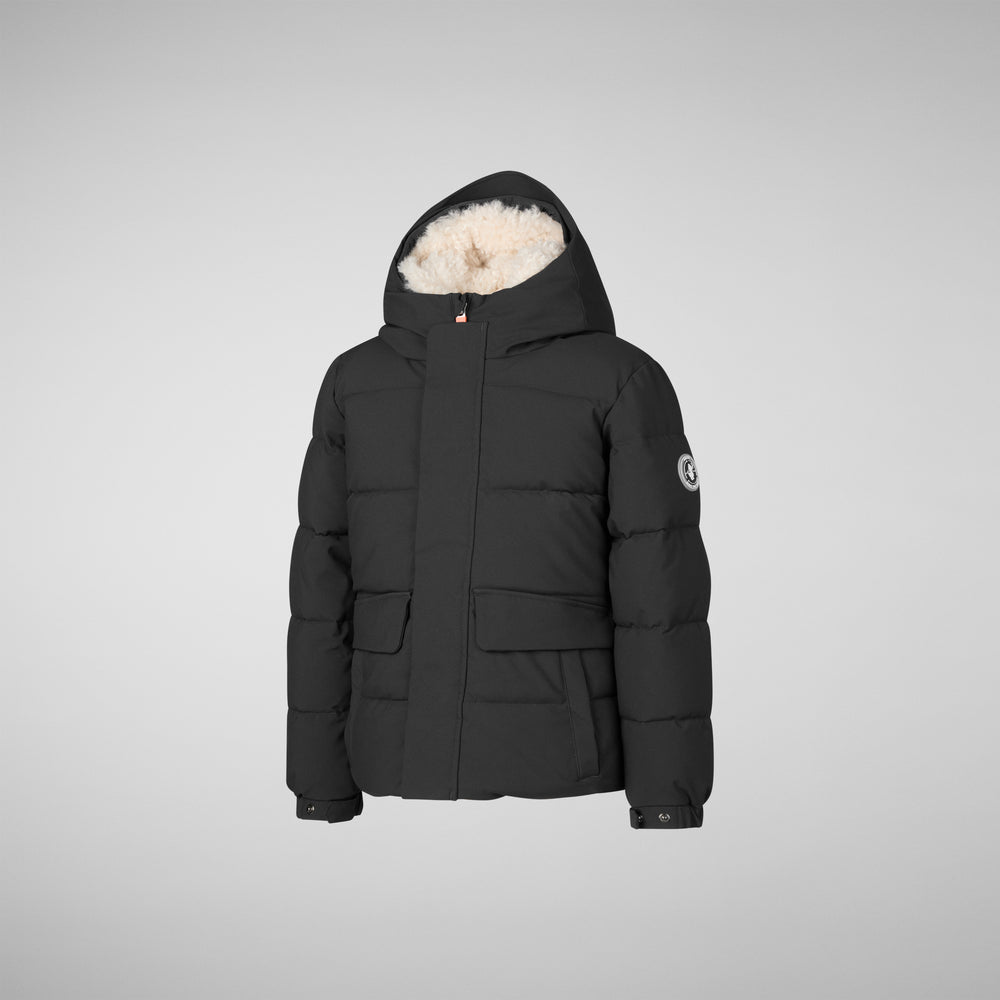 Save the duck PARKA CON CAPPUCCIO BAMBINO KLAUS NERO Qualità