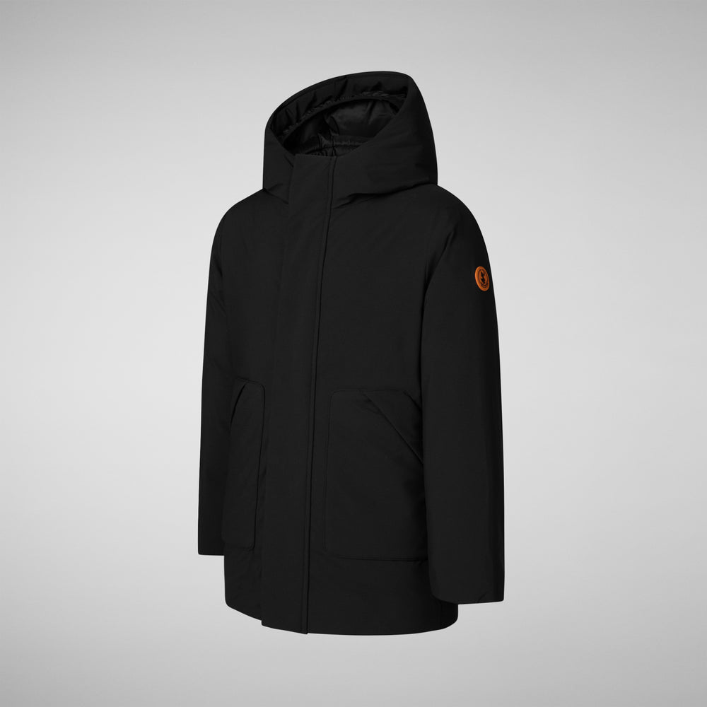 Save the duck PARKA CON CAPPUCCIO BAMBINO ALBI NERO Spedizione Gratuita