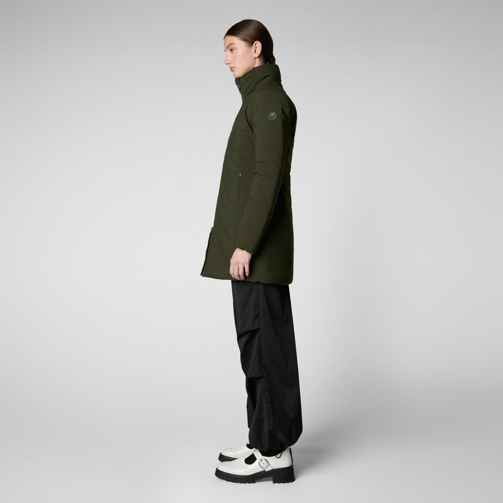 Save the duck PARKA DONNA CON CAPPUCCIO RACHEL VERDE TERRA 2025