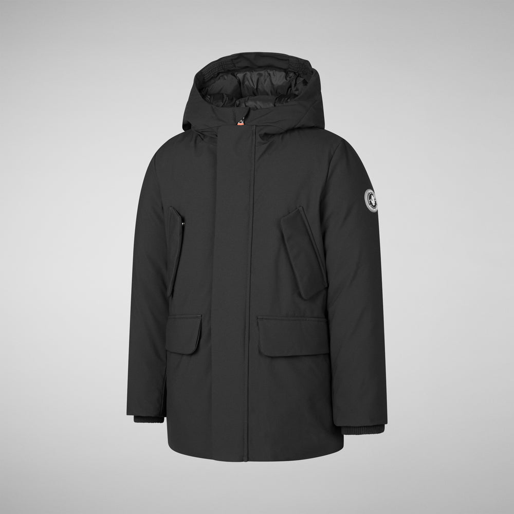 Save the duck PARKA CON CAPPUCCIO THEO NERO In Linea