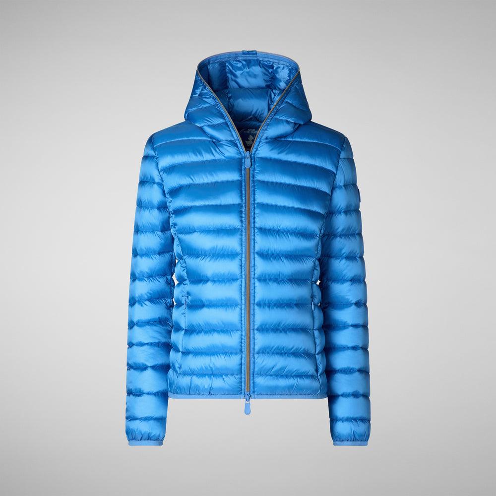 Save the duck PIUMINO ANIMAL FREE CON CAPPUCCIO DONNA ALEXIS BLU CERULEO Promozione Limitata