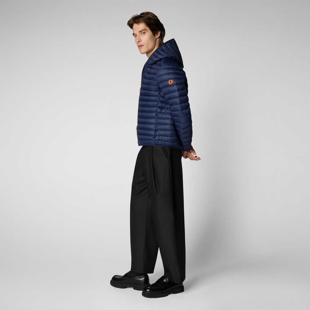 Save the duck Piumino animal free con cappuccio uomo Donald blu navy Presa