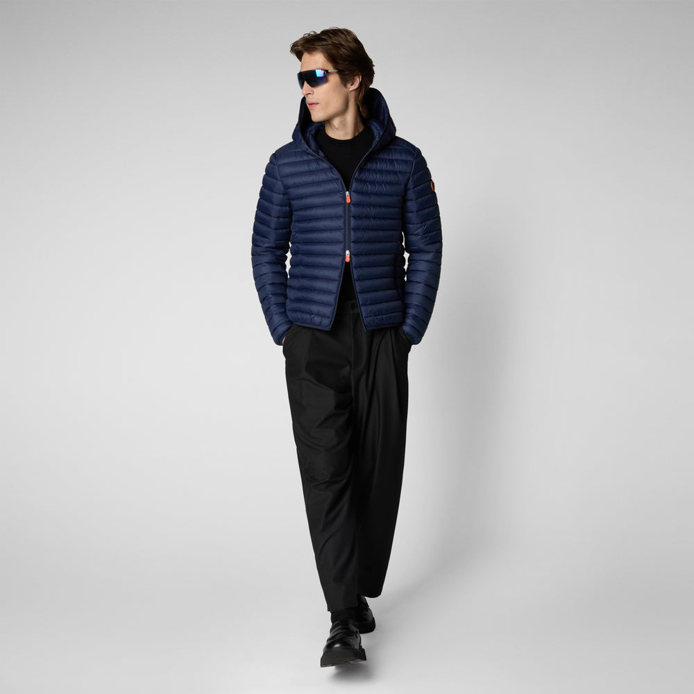 Save the duck Piumino animal free con cappuccio uomo Donald blu navy Presa