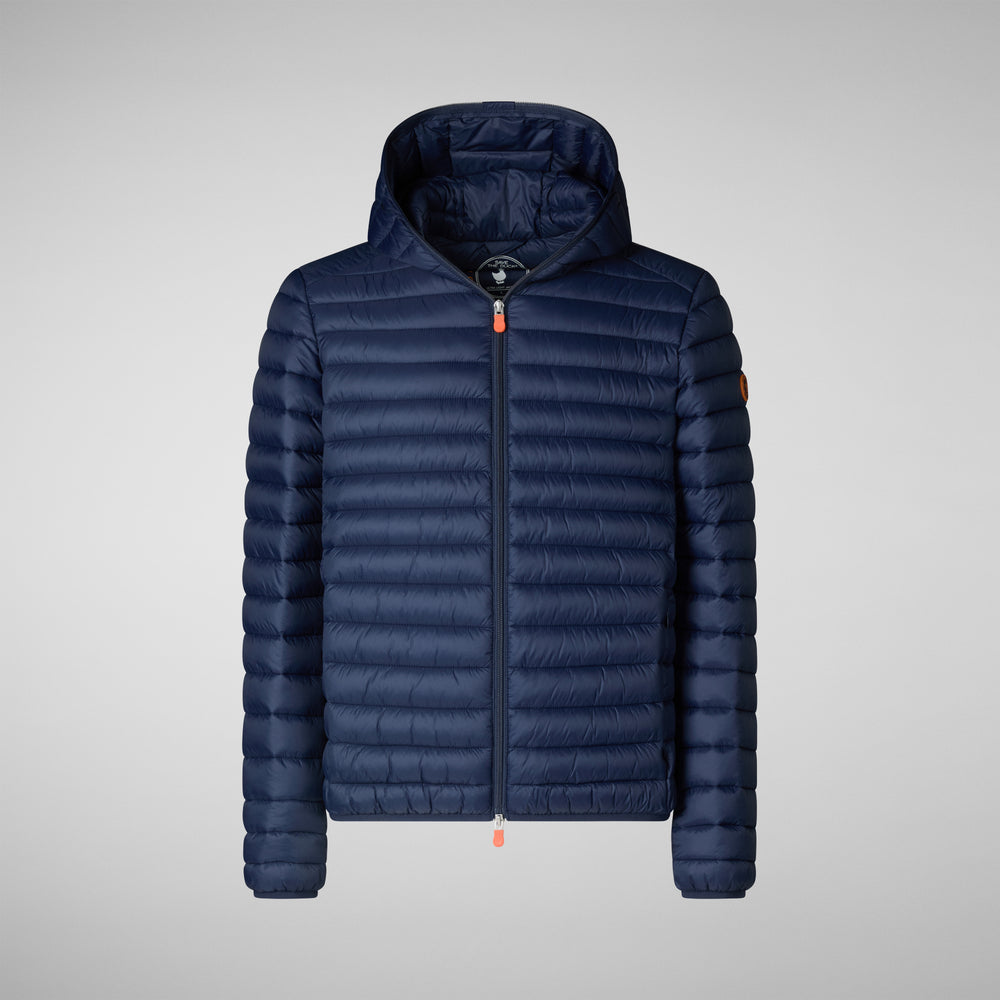 Save the duck Piumino animal free con cappuccio uomo Donald blu navy Presa