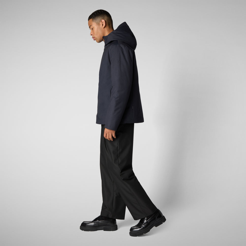 Save the duck PIUMINO ANIMAL FREE CON CAPPUCCIO UOMO BARNABY BLU NERO Online
