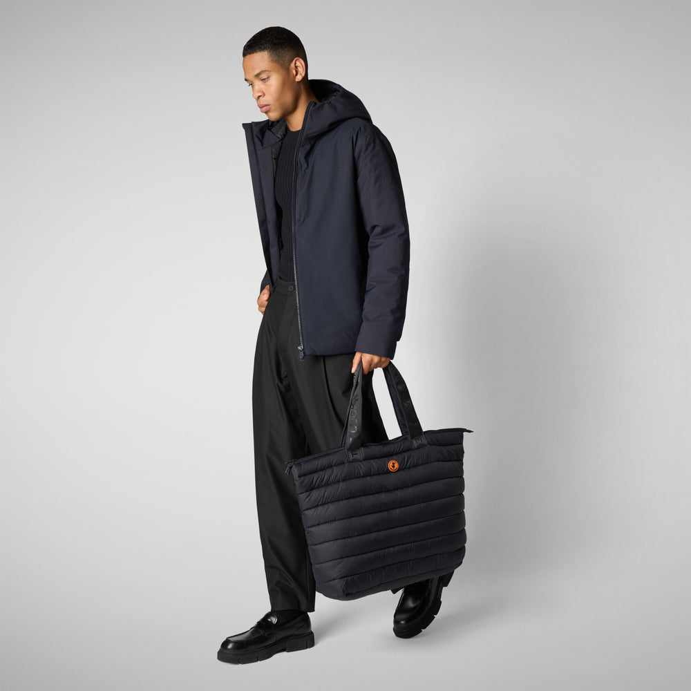 Save the duck PIUMINO ANIMAL FREE CON CAPPUCCIO UOMO BARNABY BLU NERO Online