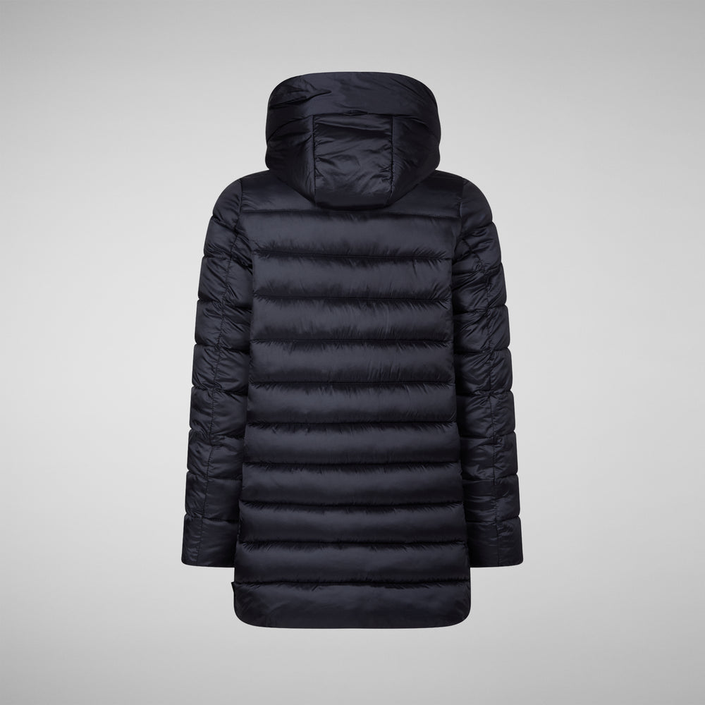 Save the duck PIUMINO ANIMAL FREE CON CAPPUCCIO BAMBINA ORIANA BLU NERO Vendita Economica