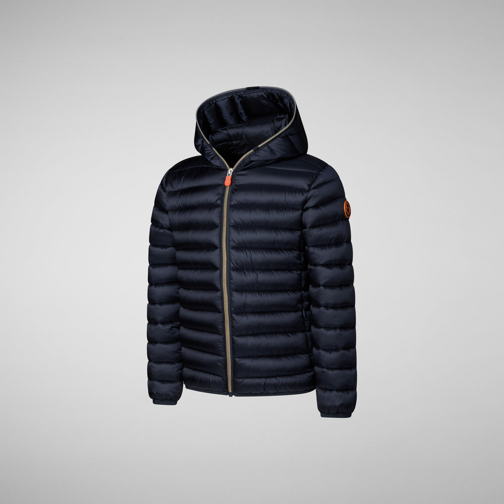 Save the duck PIUMINO ANIMAL FREE BAMBINA IRIS BLU NERO Saldi Di Fabbrica