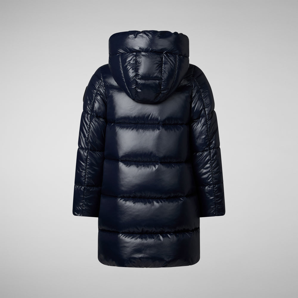 Save the duck PIUMINO ANIMAL FREE BAMBINA MILLIE BLU NERO In Saldo