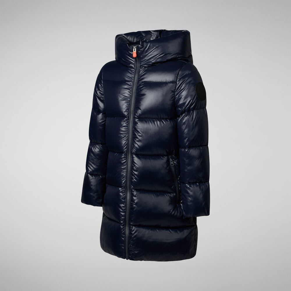 Save the duck PIUMINO ANIMAL FREE BAMBINA MILLIE BLU NERO In Saldo