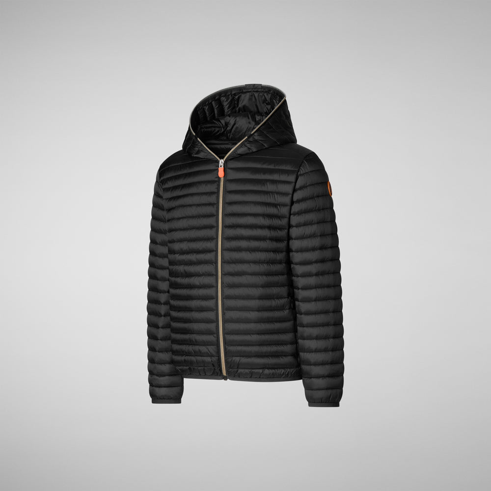 Save the duck PIUMINO ANIMAL FREE CON CAPPUCCIO BAMBINA ROSY Nero Italy