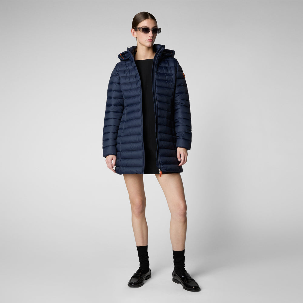 Save the duck PIUMINO ANIMAL FREE CON CAPPUCCIO DONNA CAROL BLU NAVY Solo un giorno rimasto