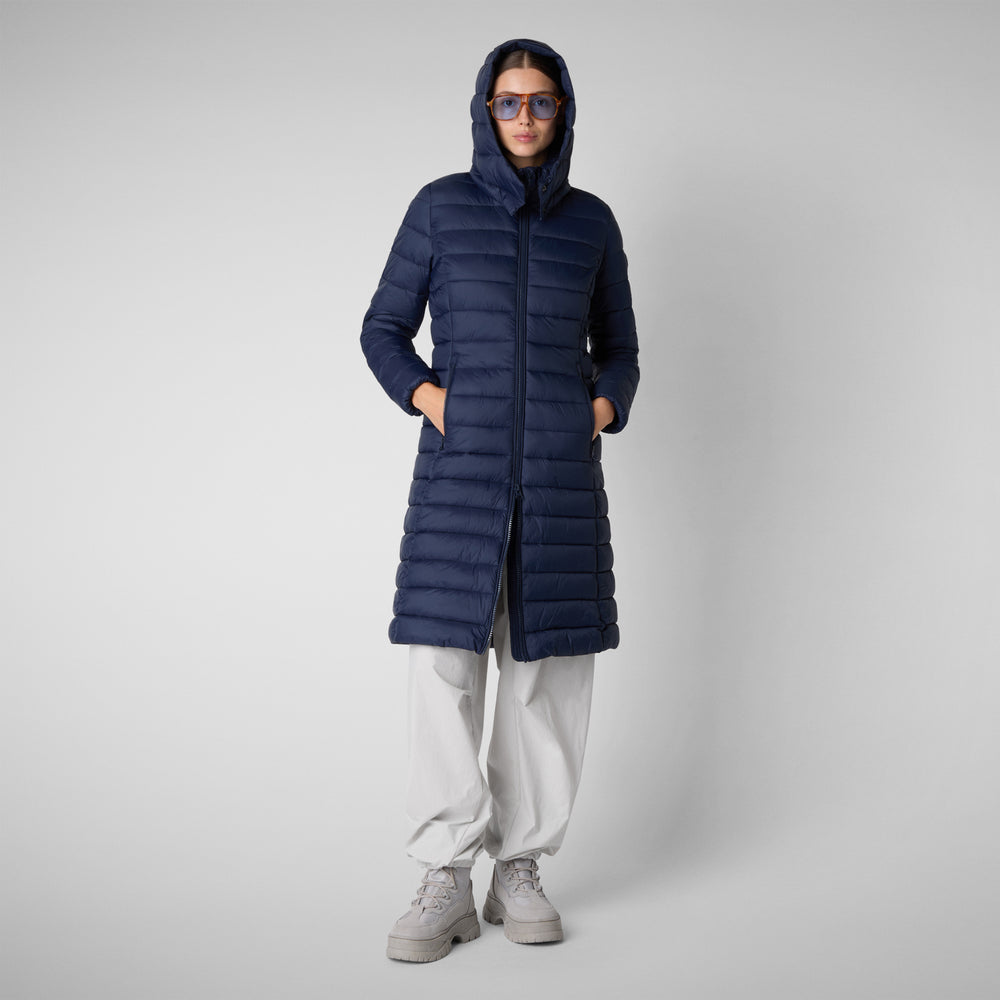 Save the duck PIUMINO ANIMAL FREE CON CAPPUCCIO DONNA EILEEN BLU NAVY Super sconto