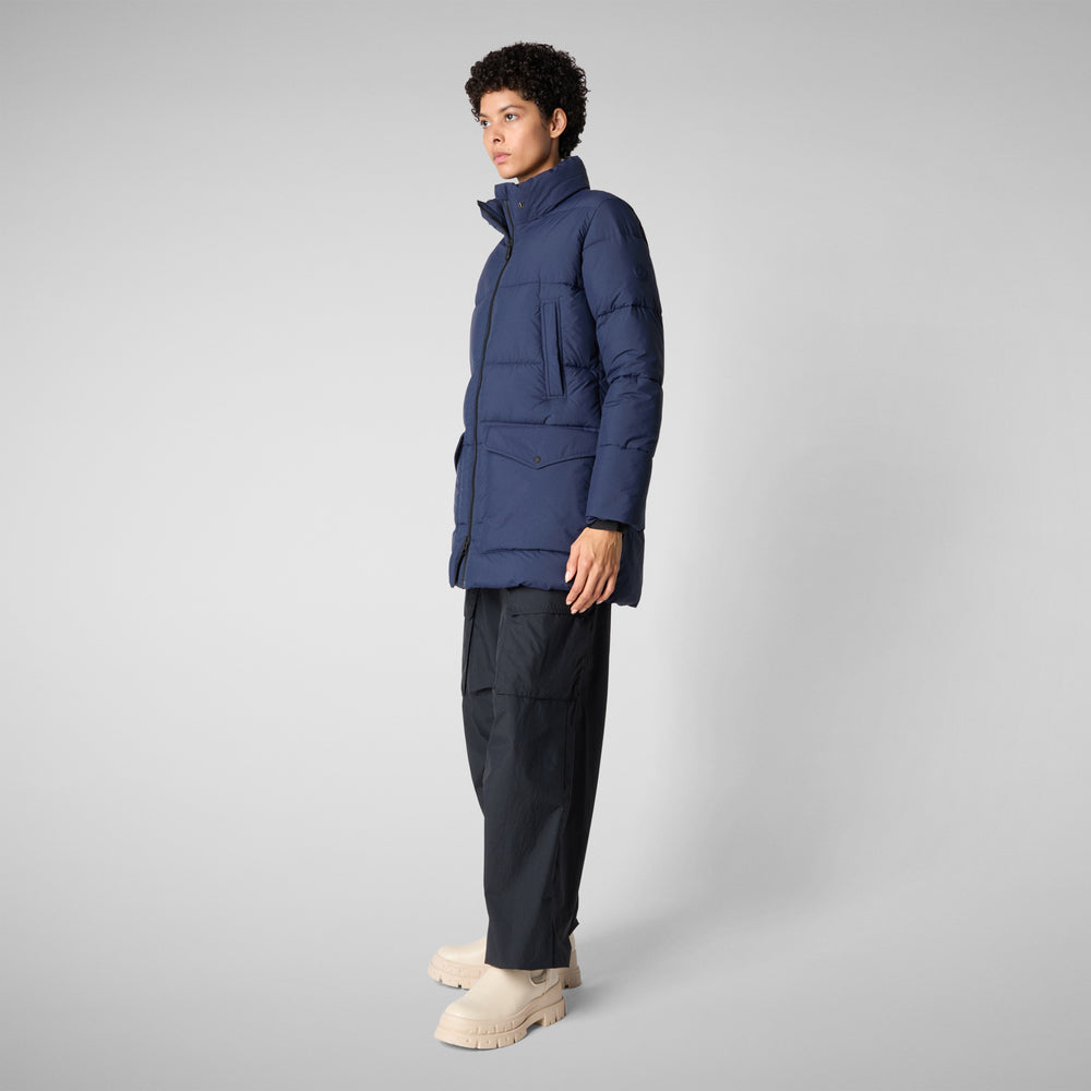 Save the duck PIUMINO ANIMAL FREE CON CAPPUCCIO DONNA FARRAH BLU NAVY Qualità Garantita