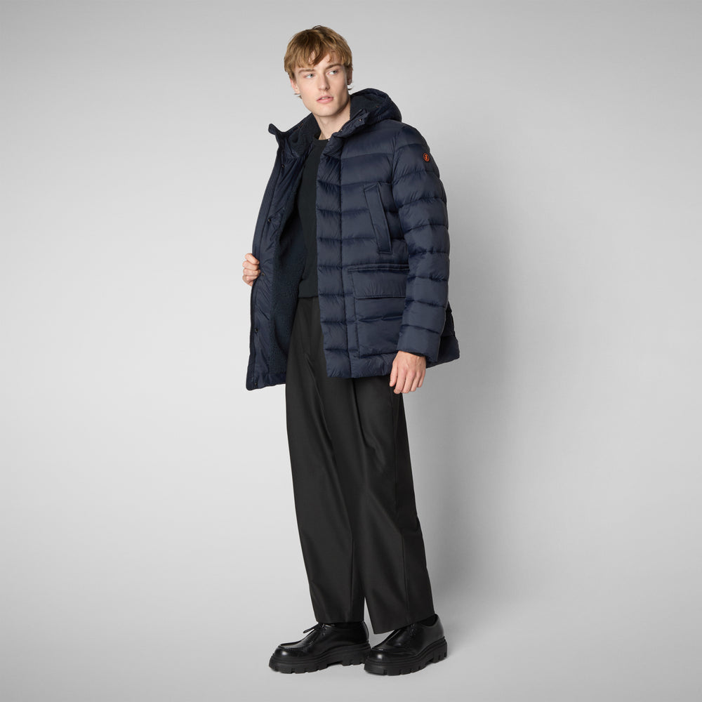 Save the duck PIUMINO ANIMAL FREE CON CAPPUCCIO UOMO LYLE BLU NERO Acquista Ora