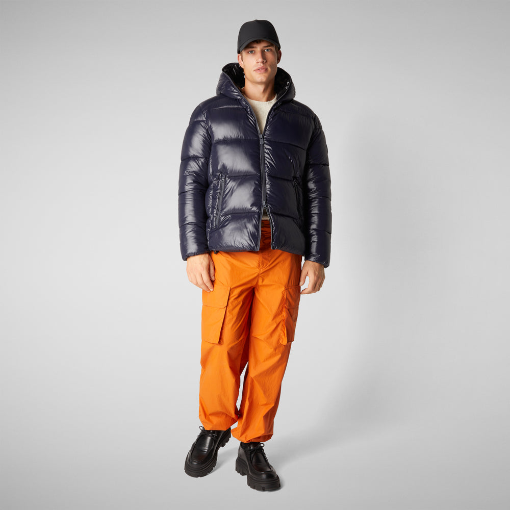 Save the duck PIUMINO ANIMAL FREE CON CAPPUCCIO UOMO EDGARD BLU NERO Fino Al -60%