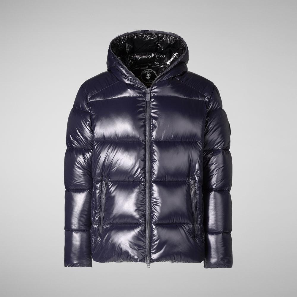 Save the duck PIUMINO ANIMAL FREE CON CAPPUCCIO UOMO EDGARD BLU NERO Fino Al -60%