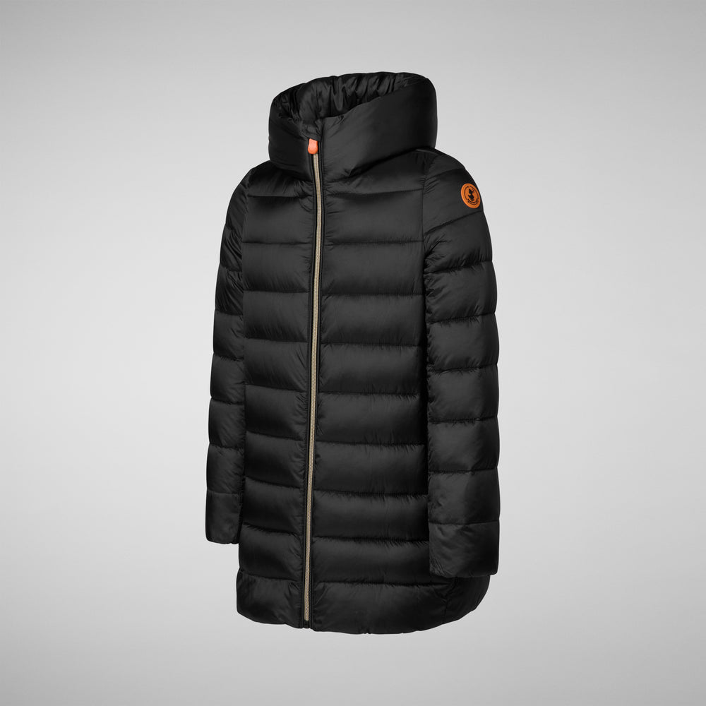 Save the duck PIUMINO ANIMAL FREE CON CAPPUCCIO BAMBINA ORIANA NERO Offerta