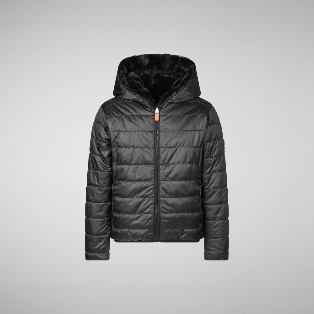 Save the duck GIACCA CON CAPPUCCIO BAMBINA CHLOE NERO Outlet