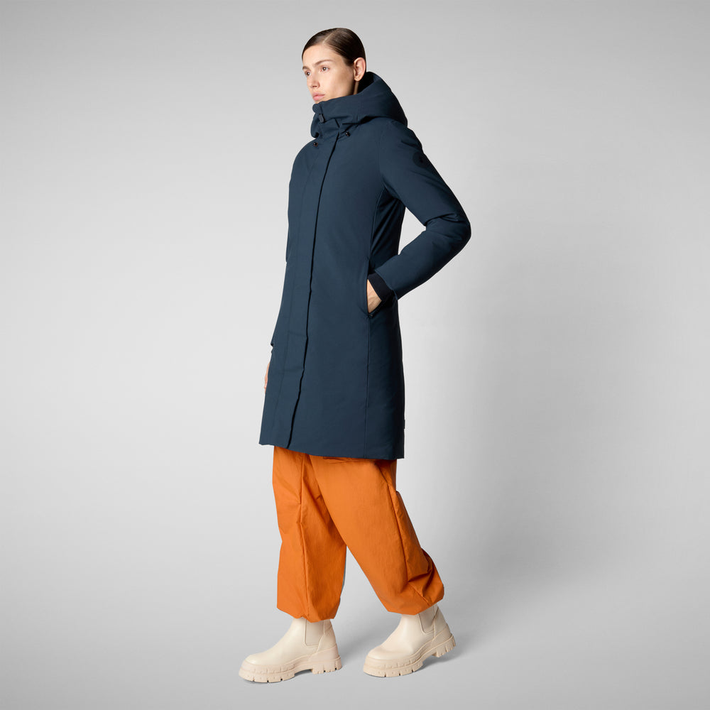 Save the duck PARKA DONNA CON CAPPUCCIO SIENNA BLU NERO Vendita Calda