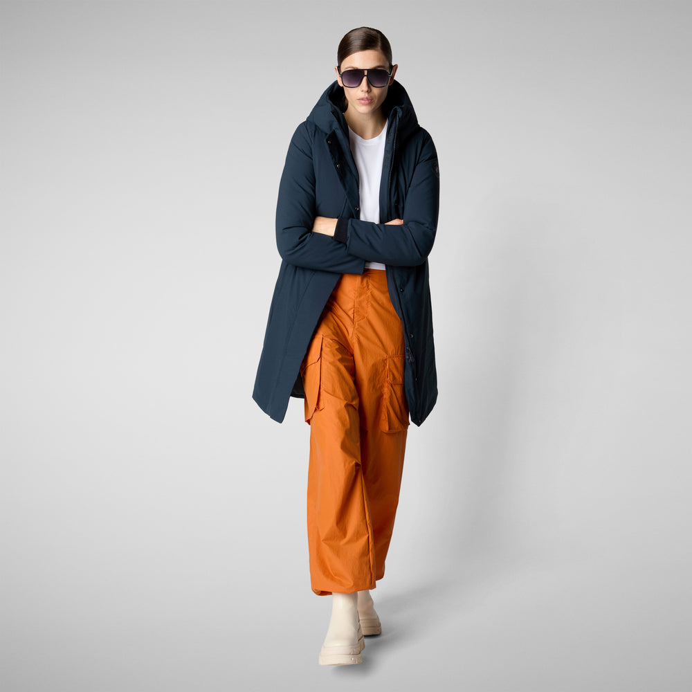 Save the duck PARKA DONNA CON CAPPUCCIO SIENNA BLU NERO Vendita Calda