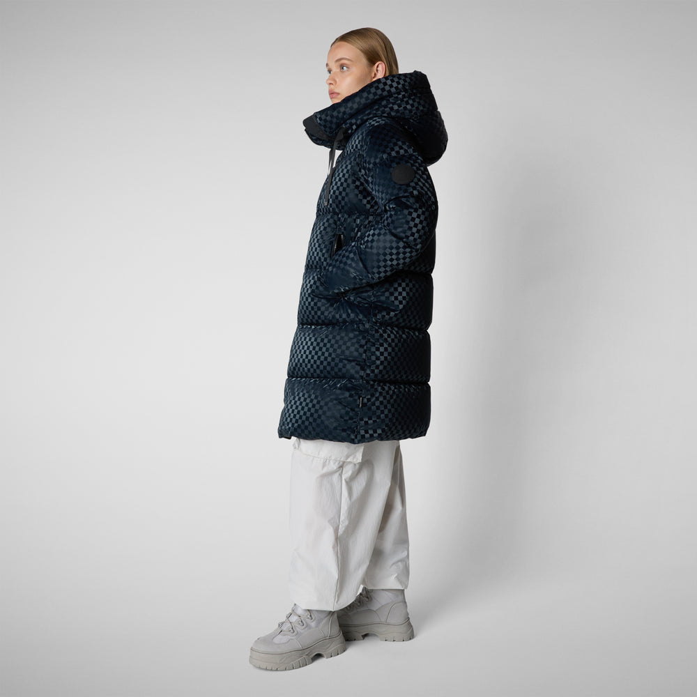 Save the duck PIUMINO ANIMAL FREE CON CAPPUCCIO AMARANTA BLU NERO Vendite Flash