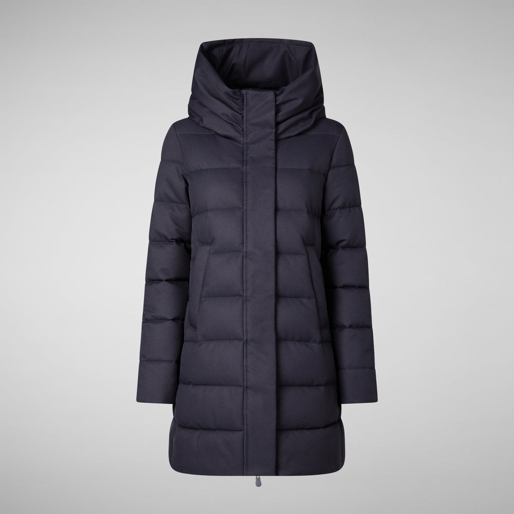 Save the duck CAPPOTTO CON CAPPUCCIO TATIANA BLU NERO In Saldo